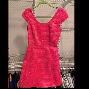 Lilly Pulitzer Hot Pink Tweed Mini Dress Size 2
